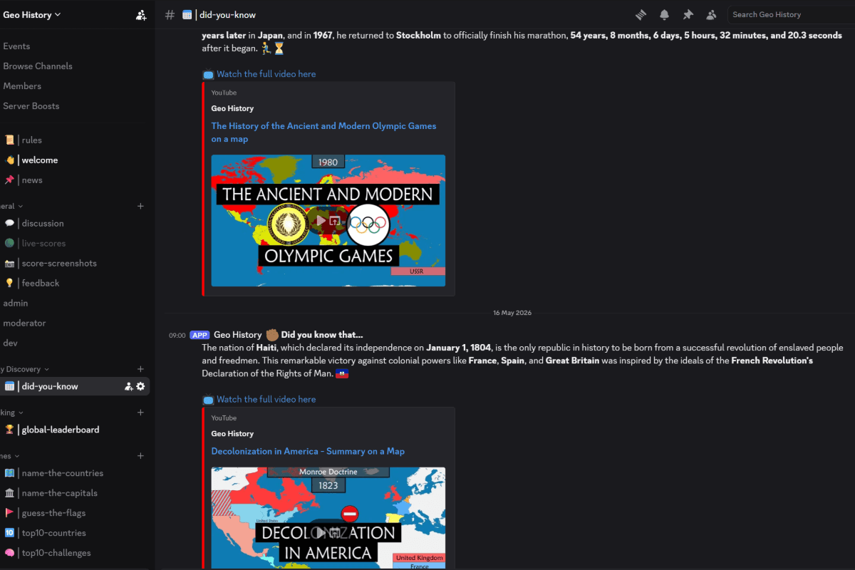 Geo History - bot Discord